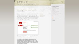 
                            2. Last.fm – the Blog · Introducing Facebook Connect to Last.fm