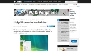 
                            5. Lästige Windows-Sperren abschalten - PC-WELT