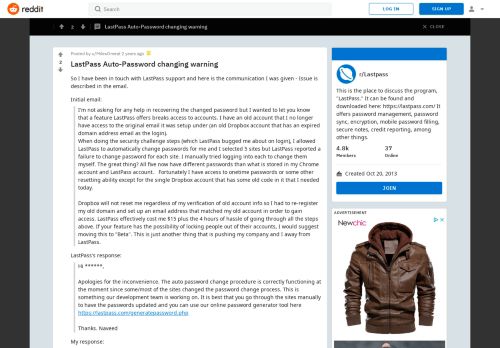 
                            9. LastPass Auto-Password changing warning : Lastpass - ...