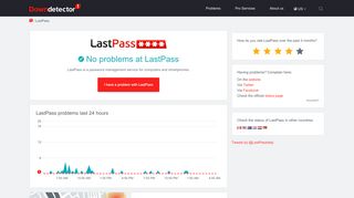 
                            3. LastPass down? Current outages and problems | Downdetector