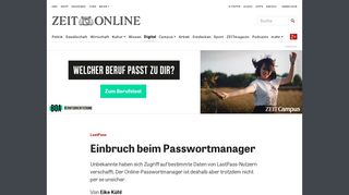 
                            12. LastPass: Einbruch beim Passwortmanager | ZEIT ONLINE - Die Zeit