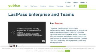 
                            6. LastPass Enterprise and Teams | Yubico