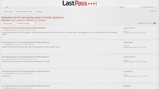 
                            10. LastPass Forums • View topic - Extension for LP not saving email ...