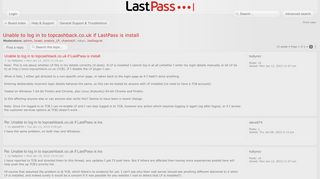 
                            5. LastPass Forums • View topic - Unable to log in to topcashback.co ...