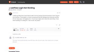 
                            9. LastPass Login Not Working - Help Me - Brave Community