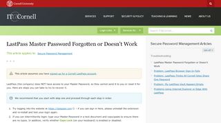 
                            8. LastPass Master Password Forgotten or Doesn't Work | IT@Cornell