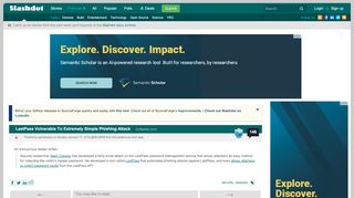 
                            8. LastPass Vulnerable To Extremely Simple Phishing Attack - Slashdot
