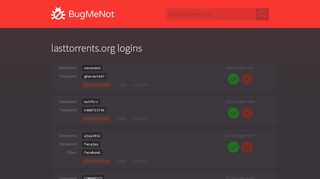
                            13. lasttorrents.org passwords - BugMeNot