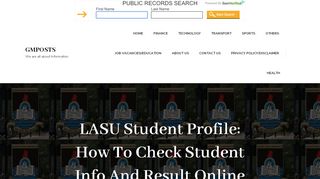 
                            10. LASU Student Profile: How To Check Student Info And Result Online ...