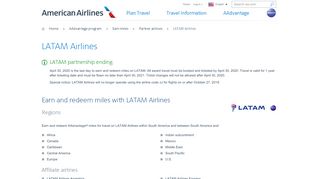 
                            13. LATAM Airlines − Partner airlines − American Airlines