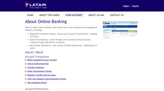 
                            2. LATAM Visa - Online Banking - LATAM Visa Credit Card