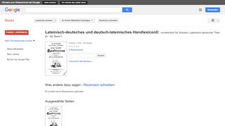 
                            11. Lateinisch-deutsches und deutsch-lateinisches Handlexicon0: ... - Google Books-Ergebnisseite