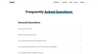 
                            5. Later: Frequently Asked Questions