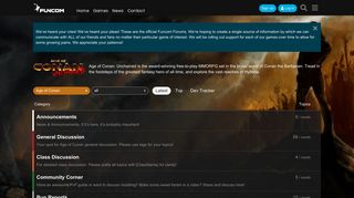 
                            8. Latest Age of Conan topics - Funcom Forums