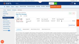 
                            10. Latest Can fin homes ltd information at www.indiainfoline.com