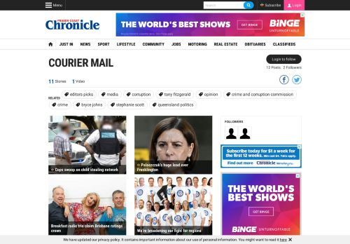 
                            12. Latest courier mail articles | Topics | Fraser Coast Chronicle