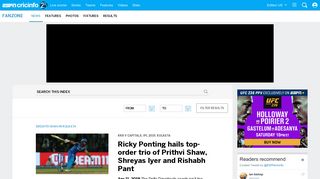
                            2. Latest cricket news | Fanzone - ESPN Cricinfo