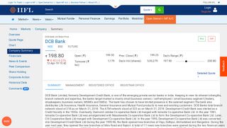 
                            8. Latest Dcb bank ltd information at www.indiainfoline.com