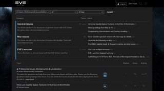 
                            3. Latest Issues, Workarounds & Localization topics - EVE Online Forums