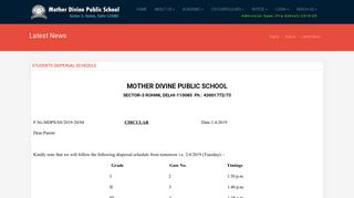 
                            3. Latest News - Mother Divine Public School
