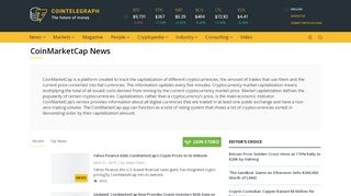 
                            11. Latest News on CoinMarketCap | Cointelegraph