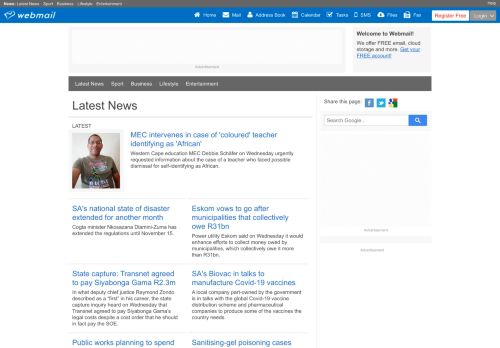 
                            3. Latest News | Webmail.co.za