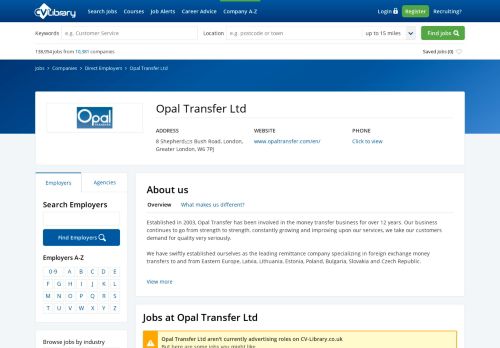 
                            11. Latest Opal Transfer jobs - UK's leading independent job site - CV ...