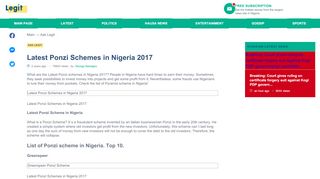 
                            9. Latest Ponzi Schemes in Nigeria 2017 ▷ Legit.ng