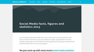 
                            3. Latest Social Media facts, figures and statistics 2013 - Digital Insights