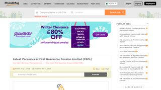 
                            8. Latest Vacancies at First Guarantee Pension Limited (FGPL) - 31 ...