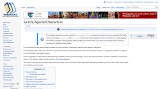 
                            12. LaTeX/Special Characters - Wikibooks, open books for an open world