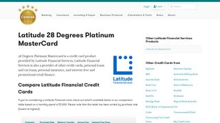 
                            9. Latitude 28 Degrees Platinum MasterCard: Review & Compare | Canstar