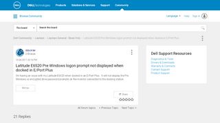 
                            7. Latitude E6520 Pre Windows logon prompt not displayed when ... - Dell