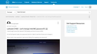 
                            6. Latitude E7450 - can't change Intel ME password - Dell Community