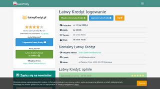 
                            4. ≡ Łatwy Kredyt: logowanie ≫ konto ≫ rejestracja • kontakty • opinie ...