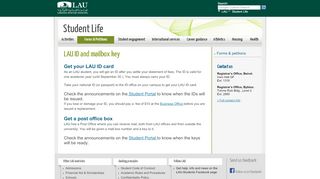 
                            13. LAU | Student life | LAU ID and mailbox key