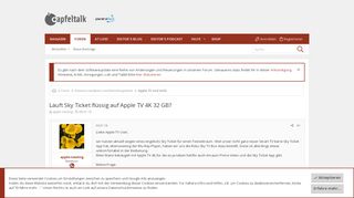 
                            5. Läuft Sky Ticket flüssig auf Apple TV 4K 32 GB? | Apfeltalk