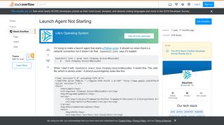 
                            11. Launch Agent Not Starting - Stack Overflow