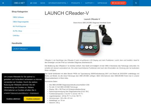 
                            11. LAUNCH CReader-V - OBD-2.net - Das Fahrzeugdiagnose ...