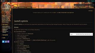 
                            8. Launch options - Official Path of Exile Wiki