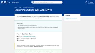
                            4. Launch Outlook Web App (OWA) - 1&1 IONOS Help