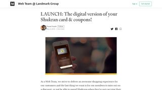
                            13. LAUNCH: The digital version of your Shukran card & ...