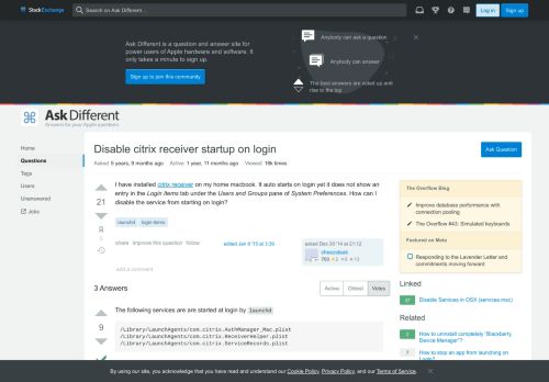 
                            11. launchd - Disable citrix receiver startup on login - Ask Different