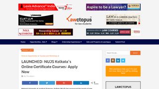 
                            11. LAUNCHED: NUJS Kolkata's Online Certificate Courses: Apply Now ...