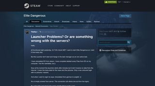 
                            3. Launcher Problems? Or are something wrong with the servers? :: Elite ...