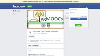 
                            5. Launching 3 new courses - agMOOCs - Facebook