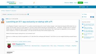 
                            7. Launching an X11 app exclusivly on startup with... | element14 ...