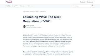 
                            11. Launching VWO: The Next Generation of Visual Website Optimizer ...