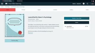 
                            2. LaunchPad for Psychology (Six Month Access) - Macmillan Learning