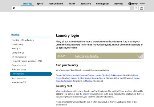 
                            12. Laundry login - Studentsamskipnaden